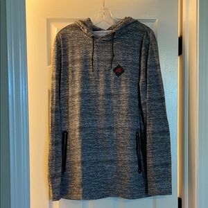 Gray Hooded Sweatshirt with Black Accents